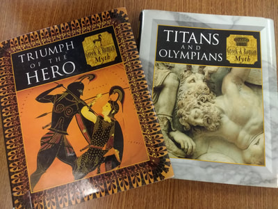 Two library books: Triumph of the Hero and Titans and Olympians Icon Links